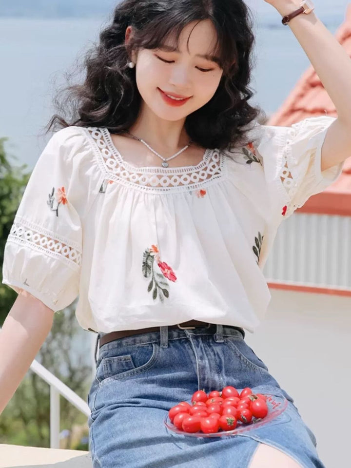 One Shoulder Loose Short Sleeve
