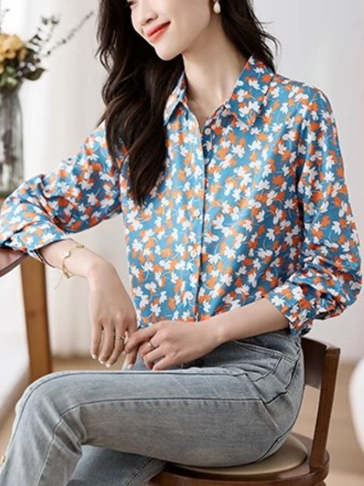 Vintage Maple Leaf Print Shirt