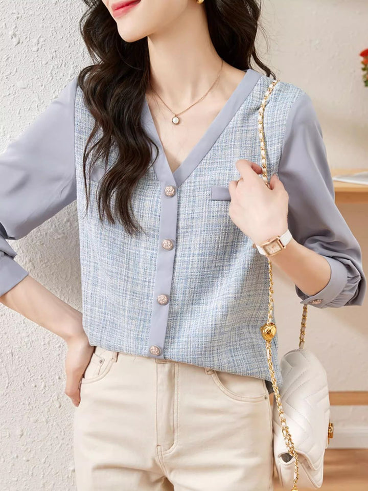 Slim Fit Long Sleeve Chiffon Shirt