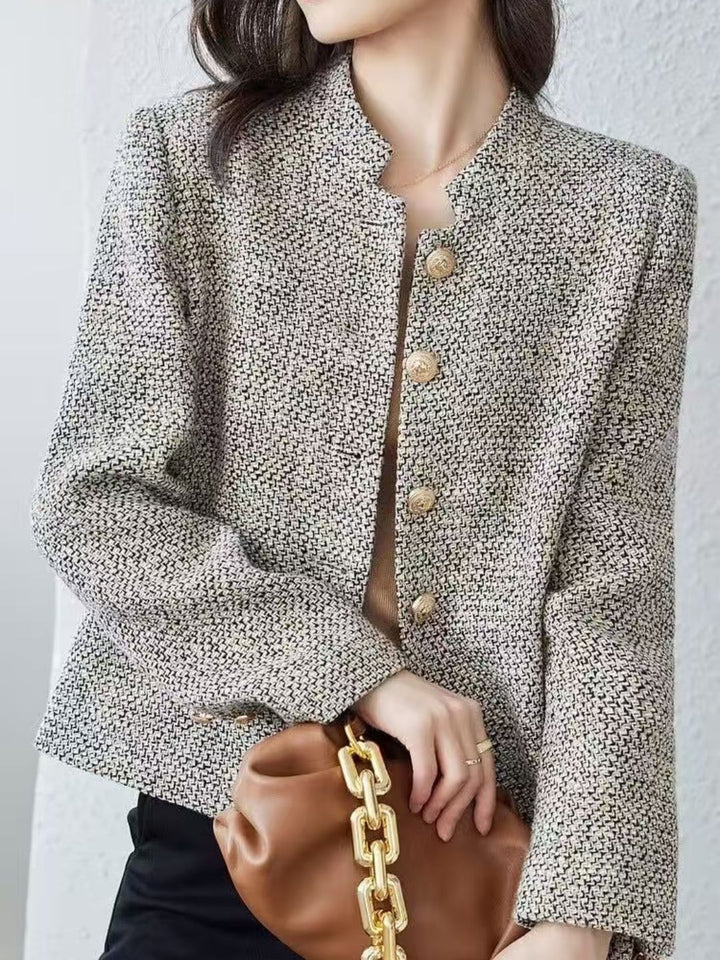 Stand Collar Temperament Short Jacket Commuter Top