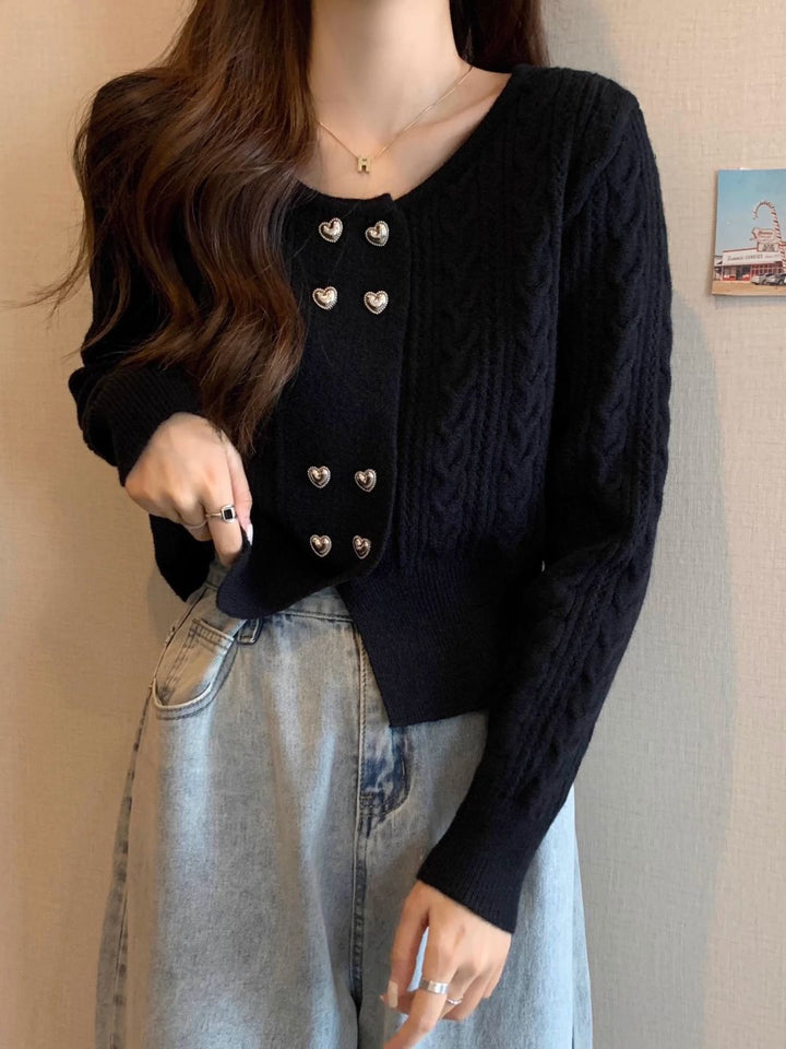 Double Breasted Knit Cardigan