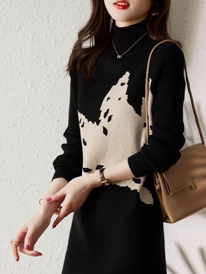 High Neck Knit Dress