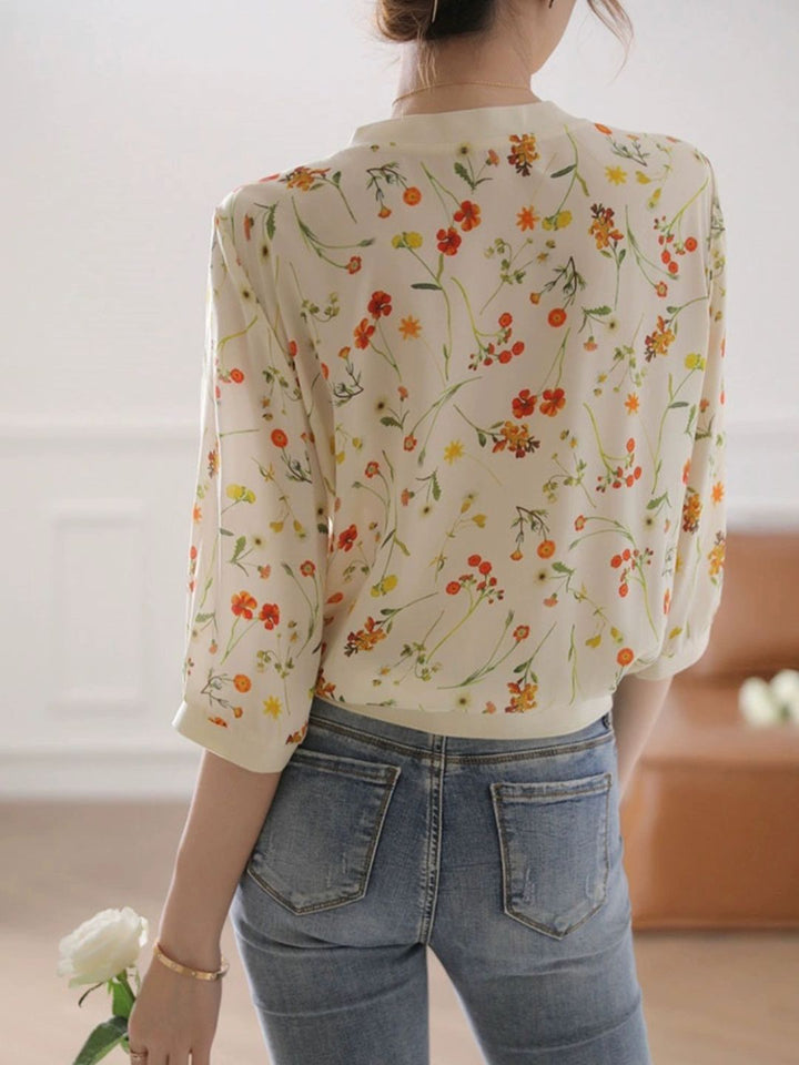 V-neck Floral Shirt