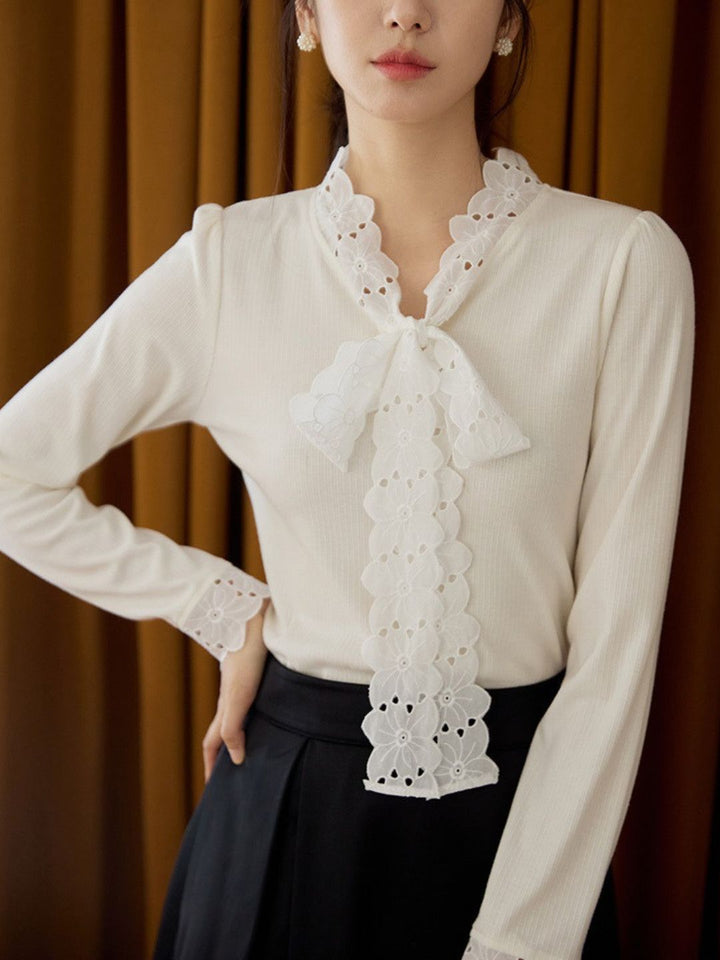 Lace-Up Long-Sleeved Top