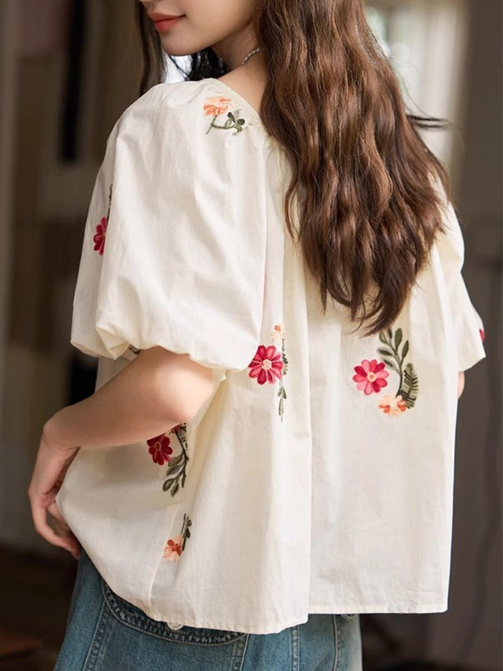 Floral Embroidered Shirt