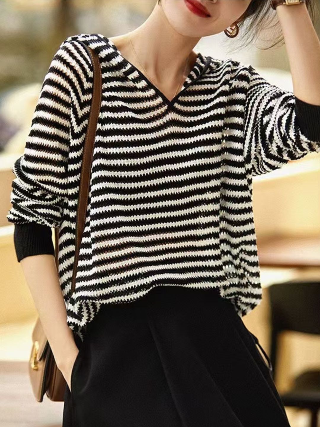 Striped Hooded Sweater