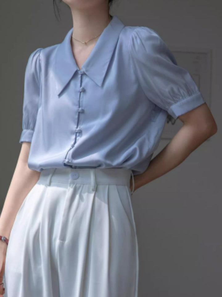 V-neck Puff Sleeve Top