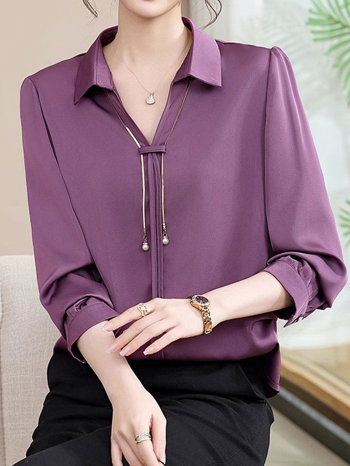 Elegant V-Neck Satin TOP