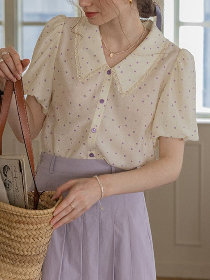 Purple Polka Dot Shirt