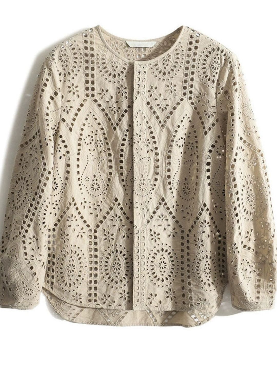 Round Neck Hollow Embroidery Shirt