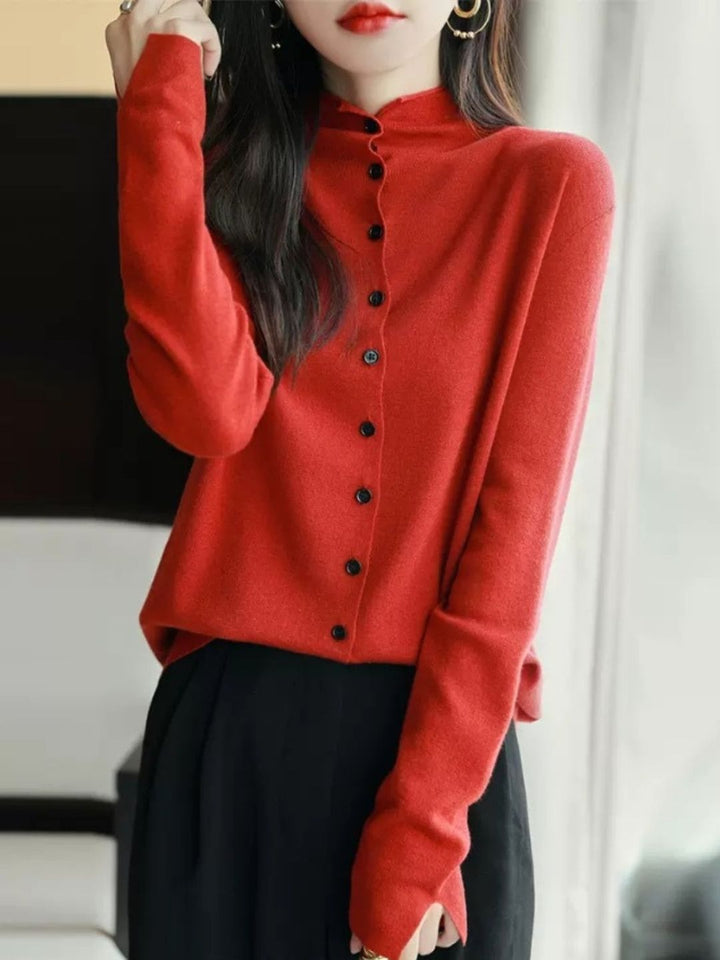 Classic Crew Neck Knitted Cardigan