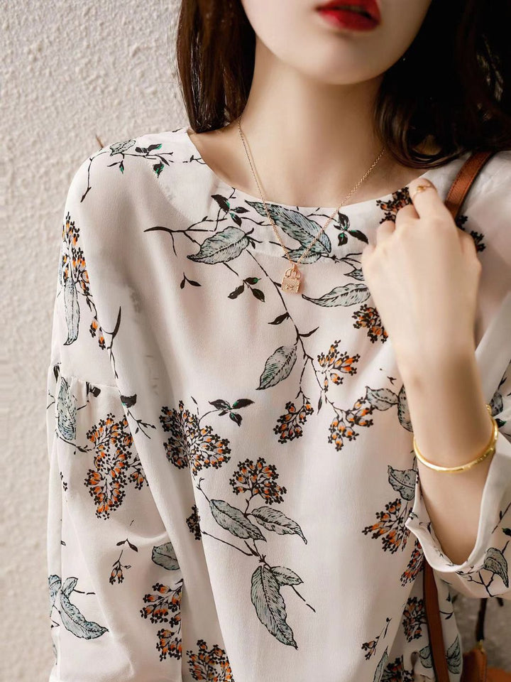 Floral Chiffon Artistic Style Shirt