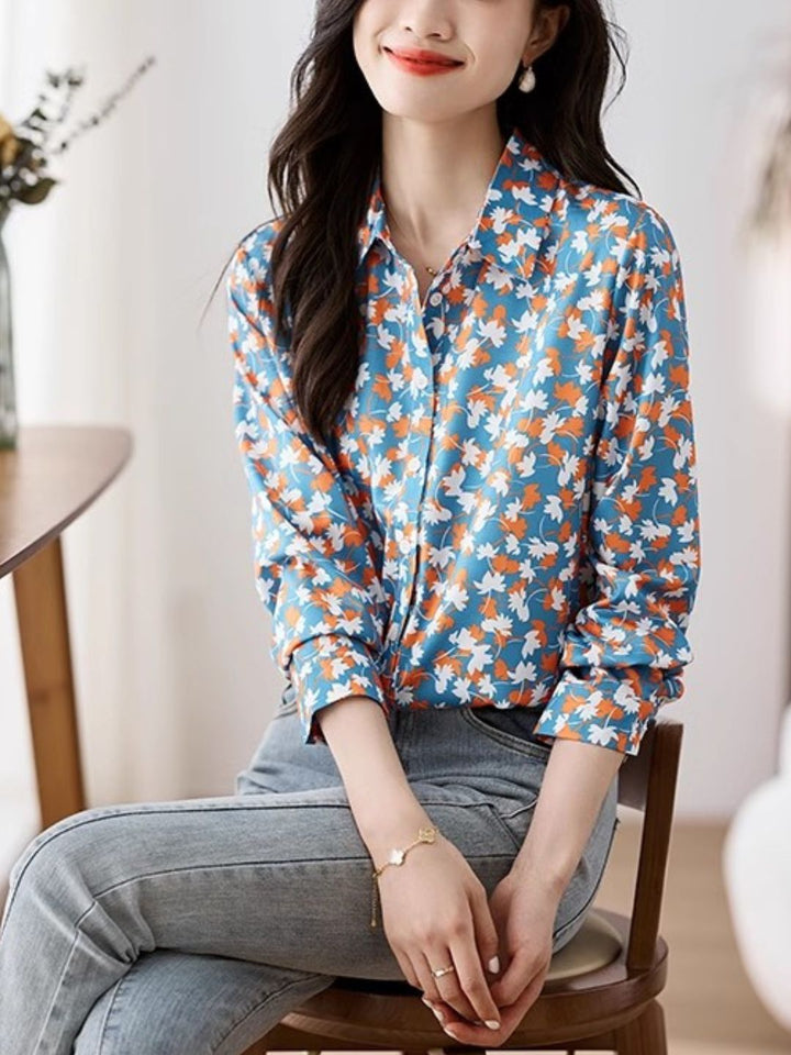 Vintage Maple Leaf Print Shirt