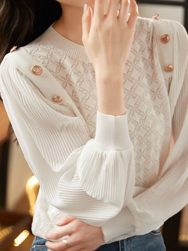 Loose Chiffon Shirt - White