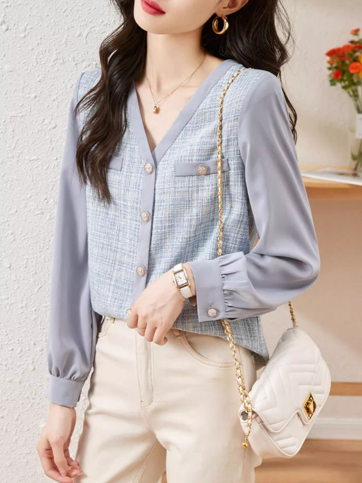 Slim Fit Long Sleeve Chiffon Shirt