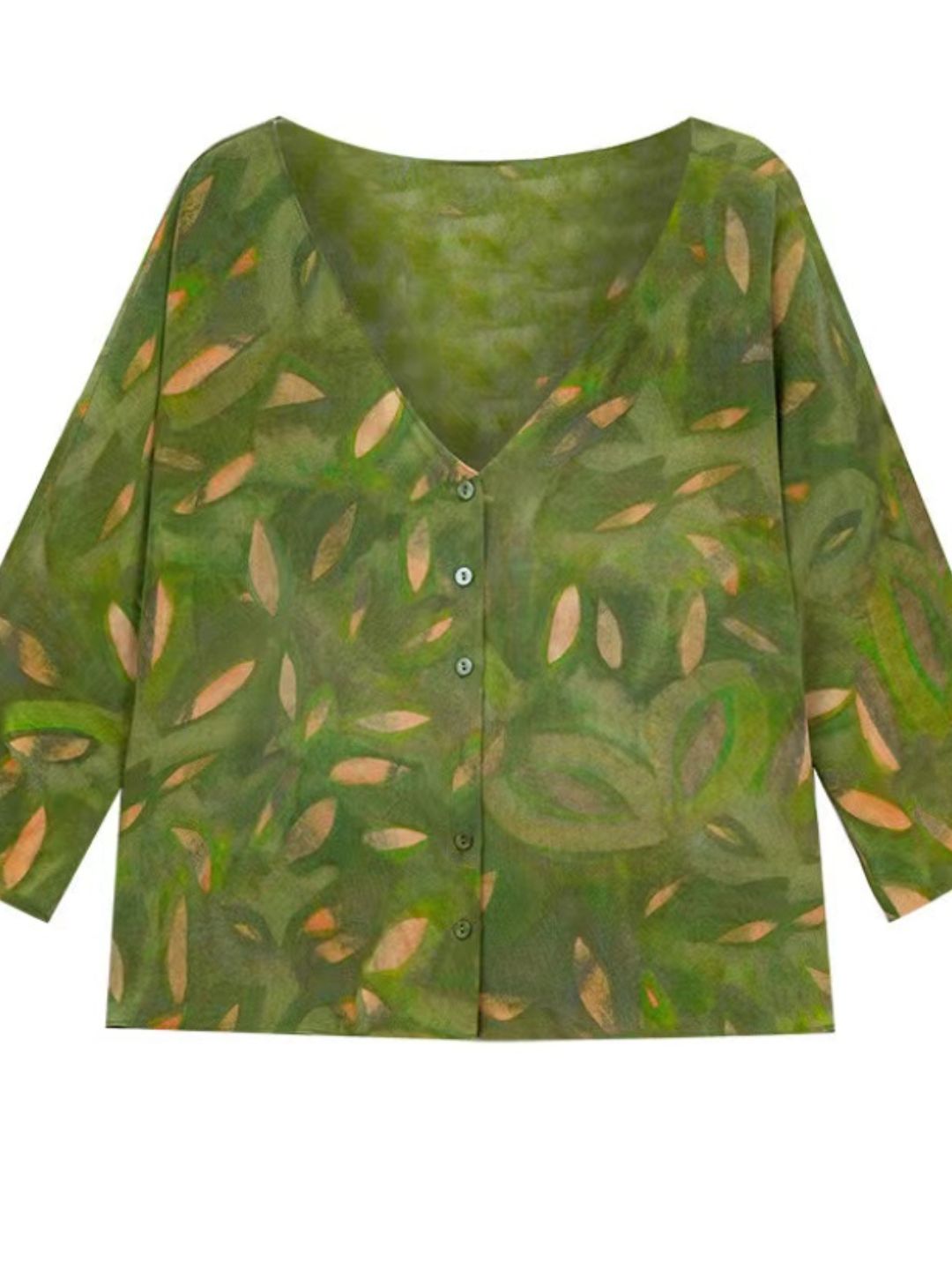 V-Neck Causal Shirt - Green