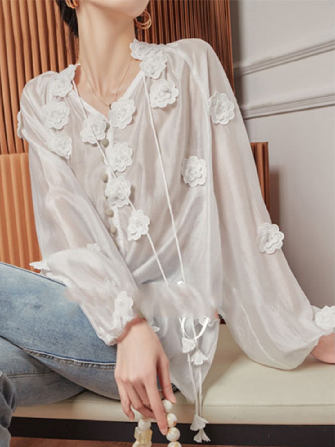 Embroidered Flower Top