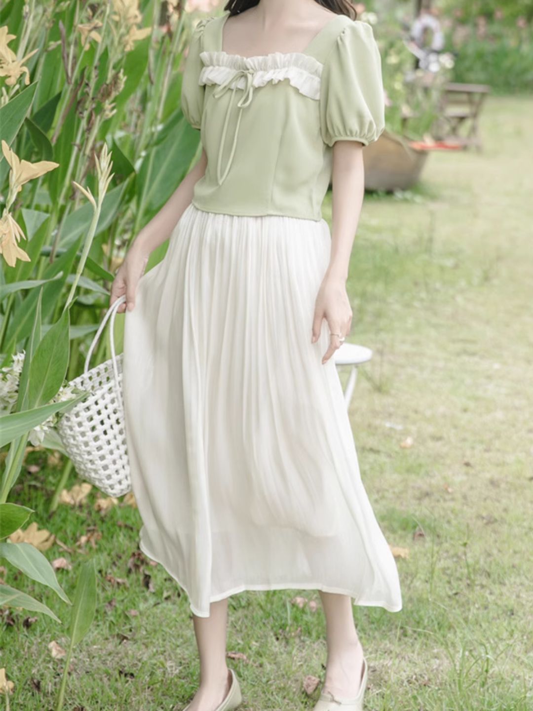 High Waist A-line Skirt