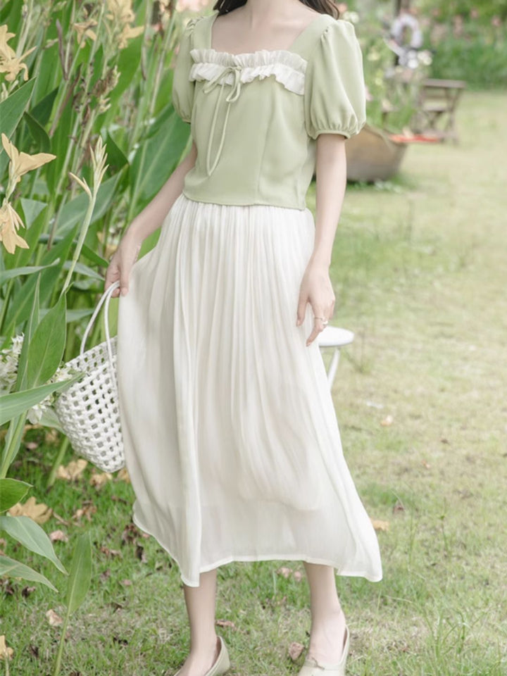 High Waist A-line Skirt