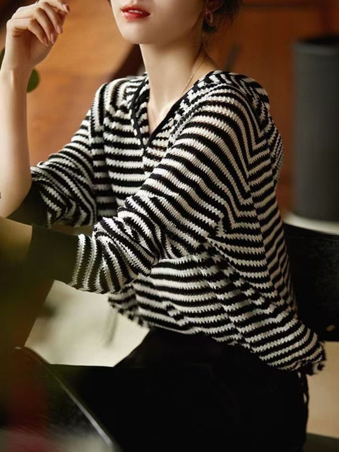 Striped Hooded Sweater