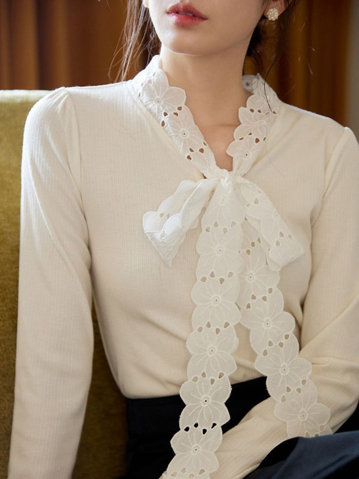 Lace-Up Long-Sleeved Top