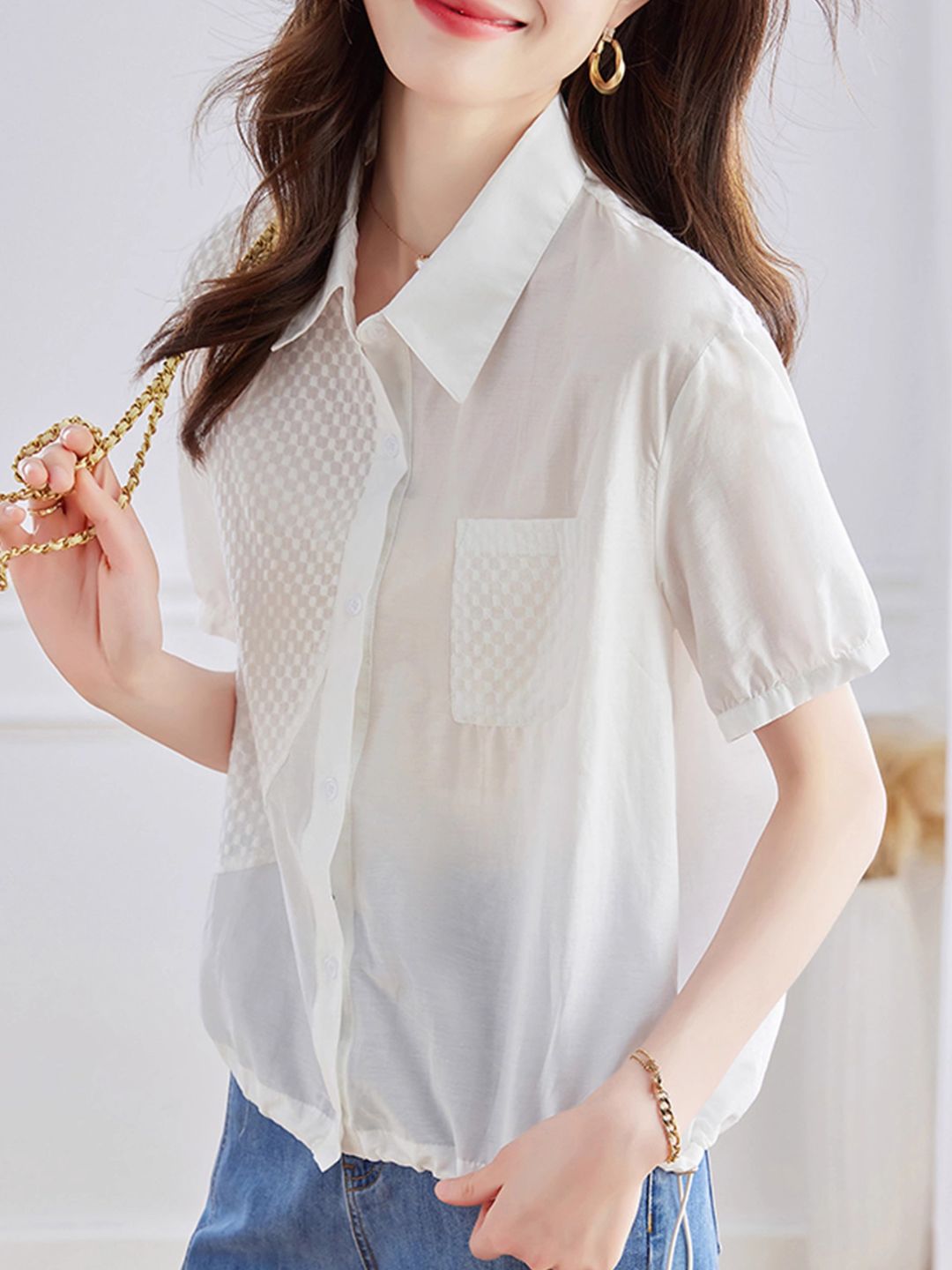 Fashion Lapel Short Sleeve Shirt