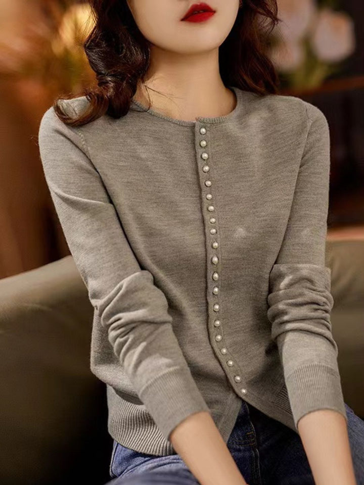 Elegant Pearl Button Cardigan