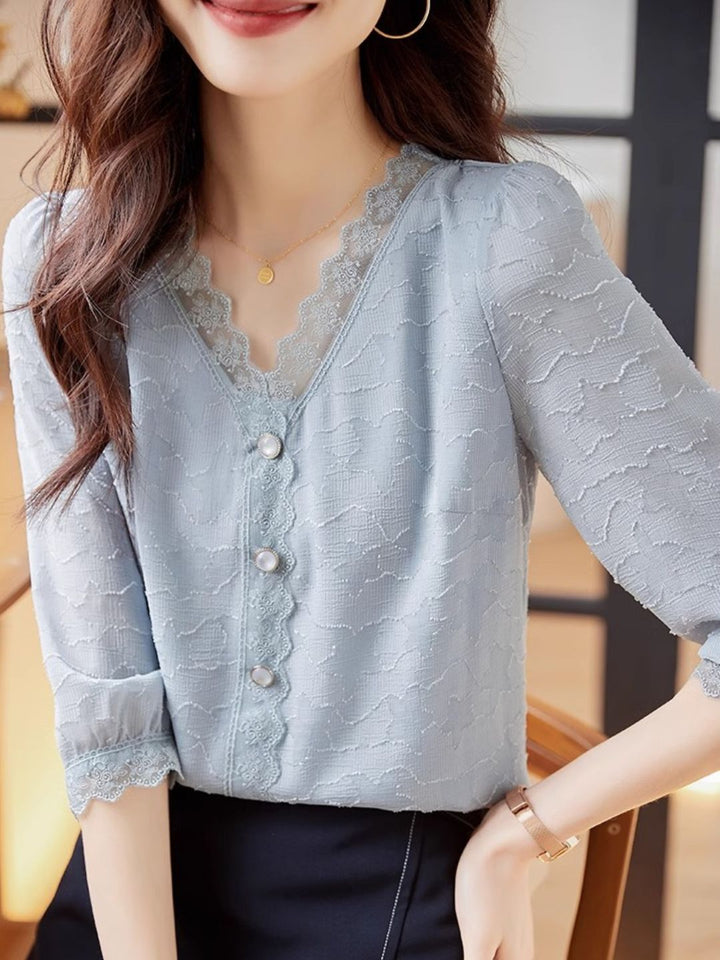 Chiffon V-neck Shirt