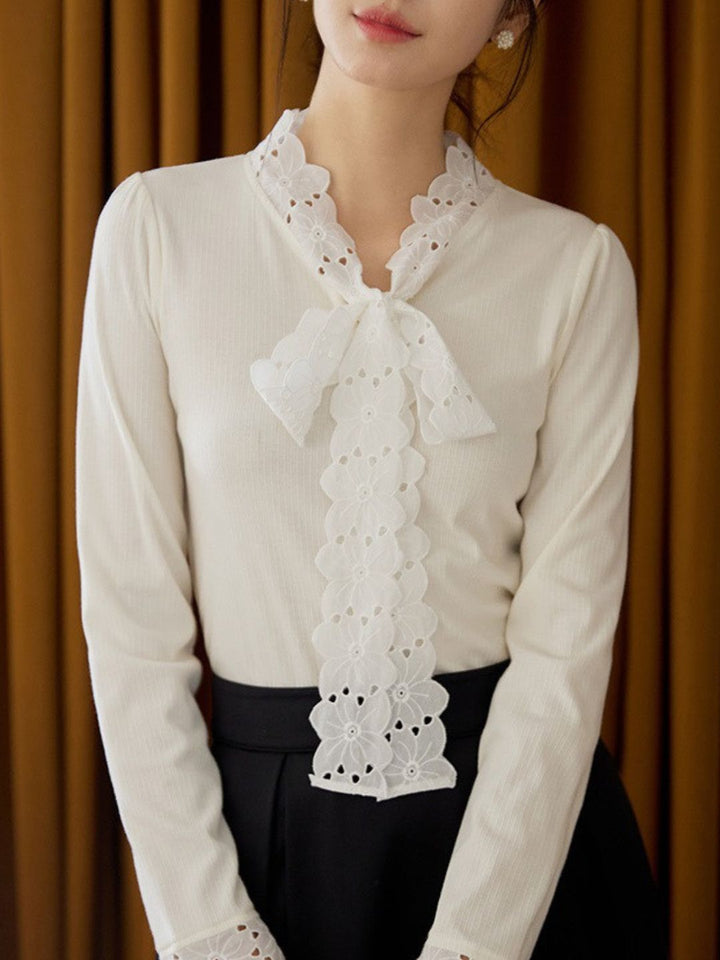 Lace-Up Long-Sleeved Top