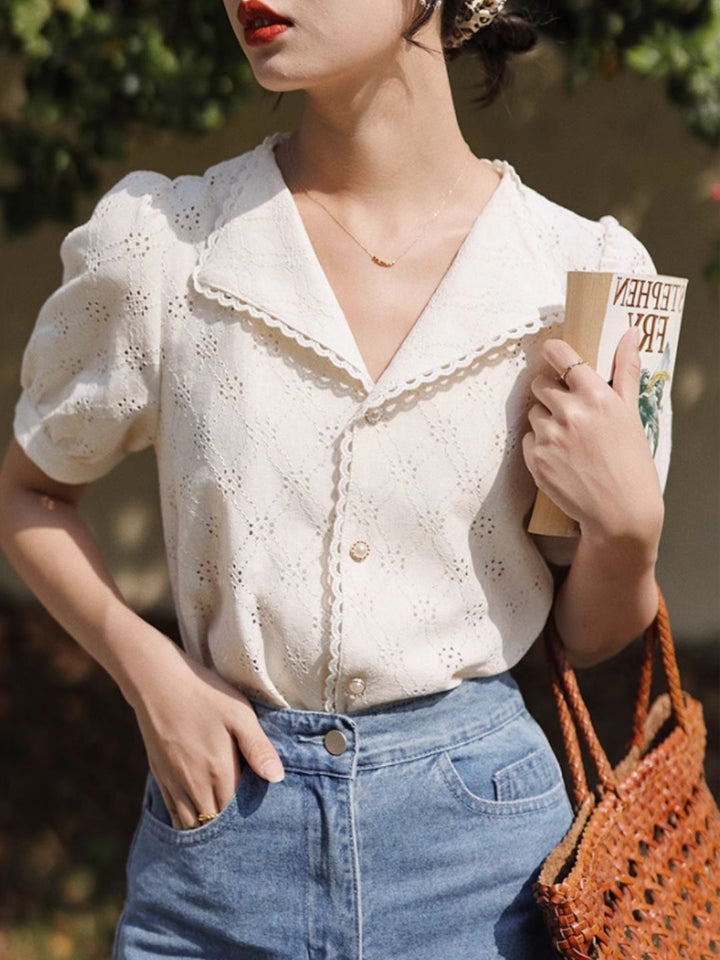 V-neck Short Sleeved Shirt