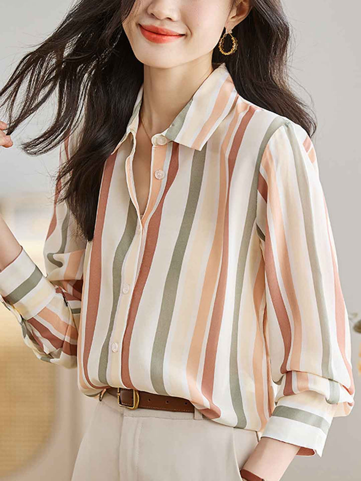 Striped Long Sleeve Shirt Top