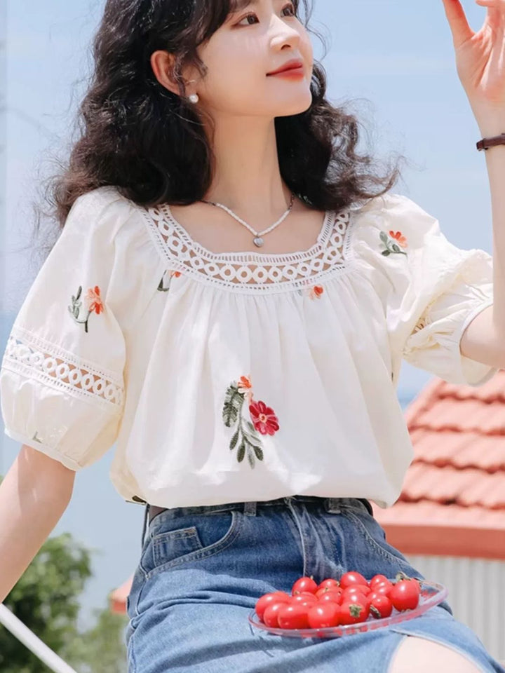 One Shoulder Loose Short Sleeve