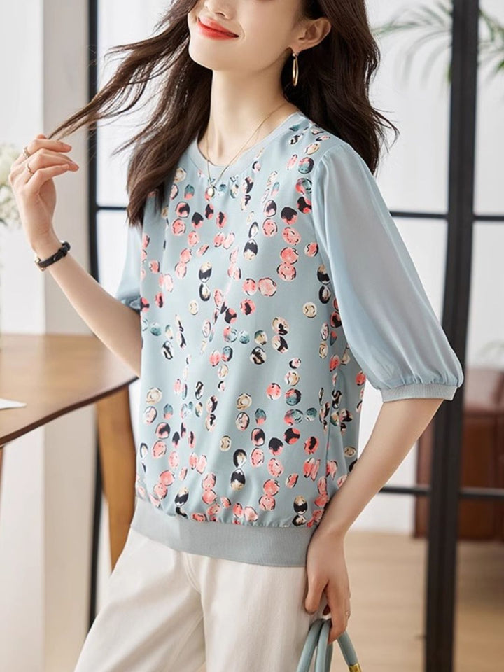 Crew Neck Printed Top