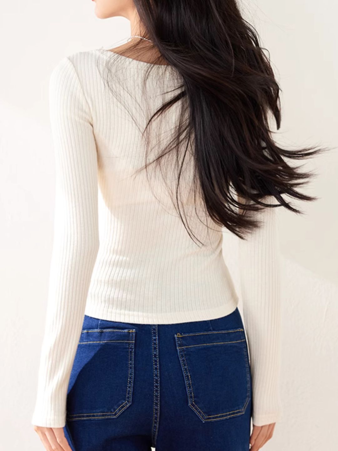 Lace Hollow Long Sleeve Top