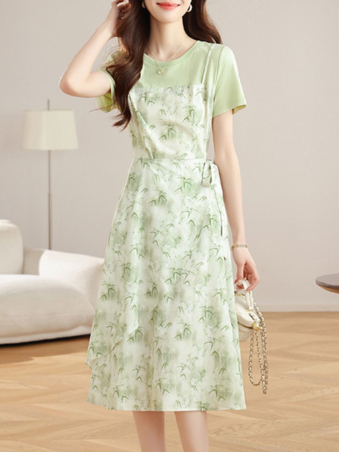 Mint Green Floral Dress