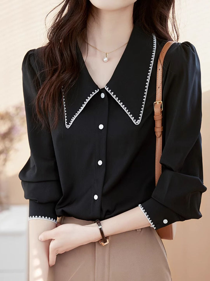 Lapel Chiffon Shirt
