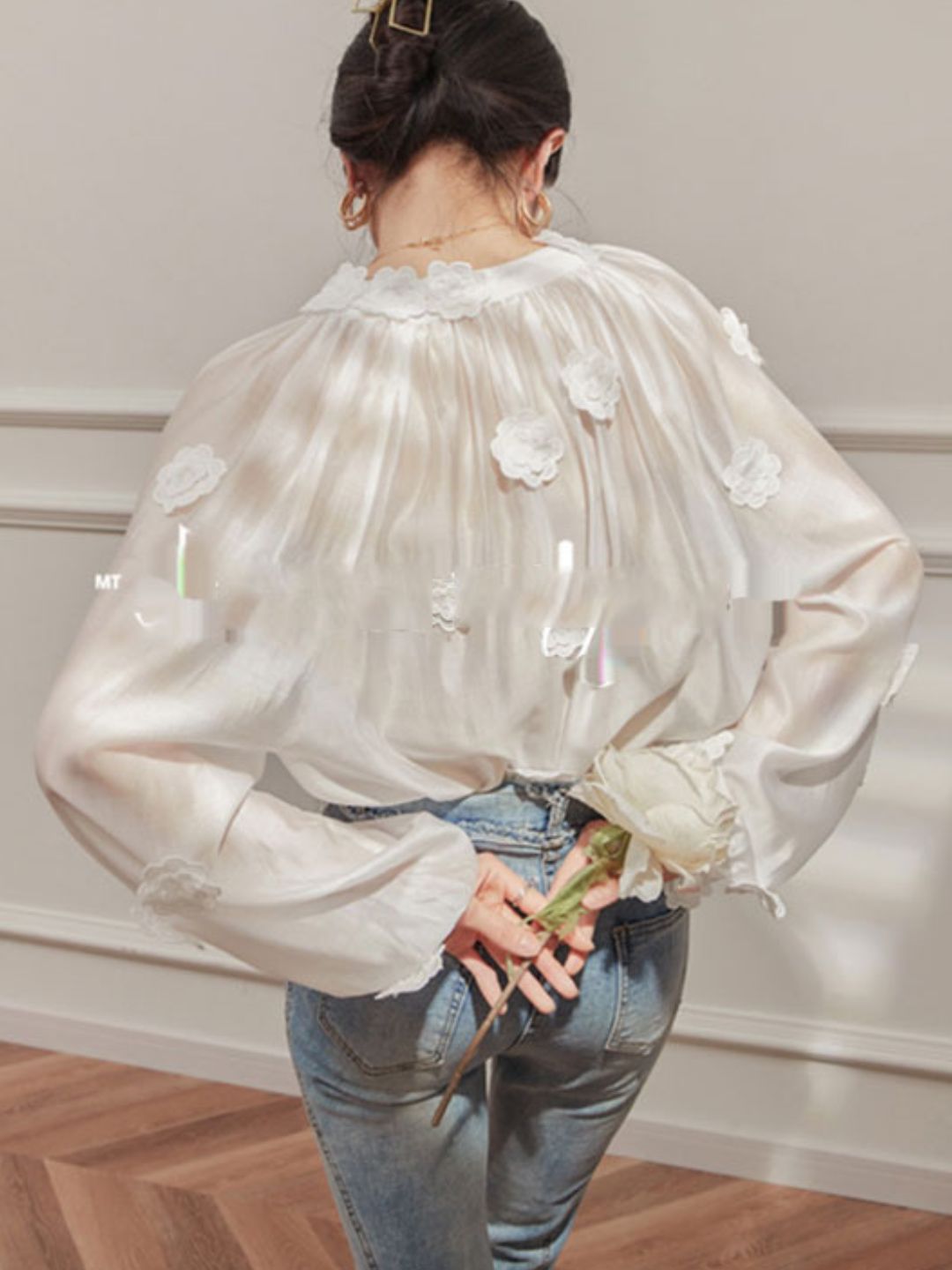 Embroidered Flower Top