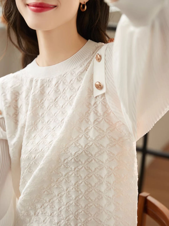 Loose Chiffon Shirt - White