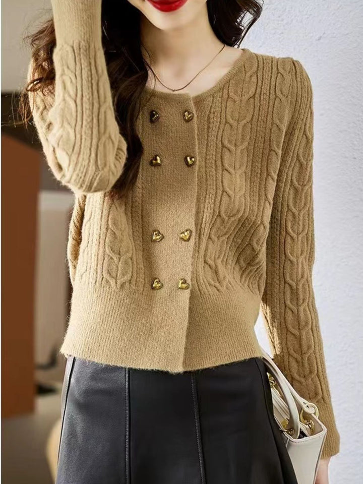 Double Breasted Knit Cardigan