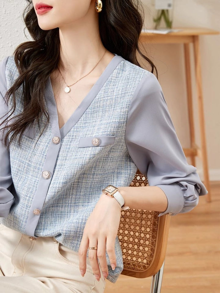Slim Fit Long Sleeve Chiffon Shirt