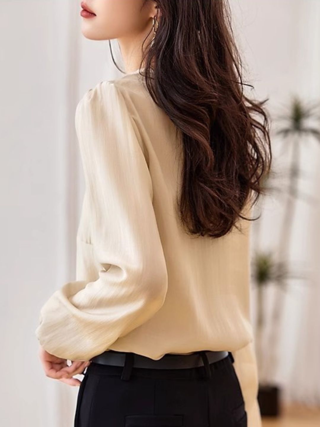 Embroidered Long-sleeved Shirt -Purple