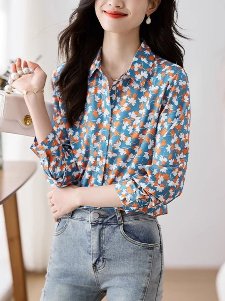 Vintage Maple Leaf Print Shirt