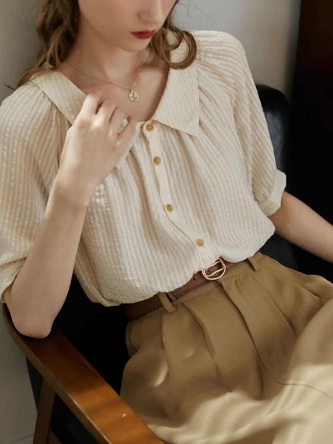 Textured Short-sleeved Shirt