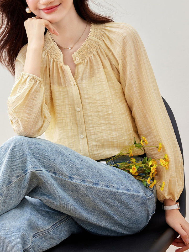 Elegant Loose Puff Sleeve Top
