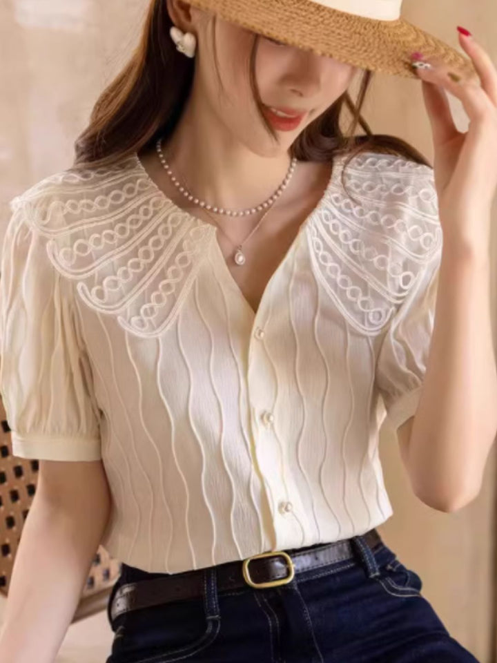 Retro Doll collar chiffon Blouse