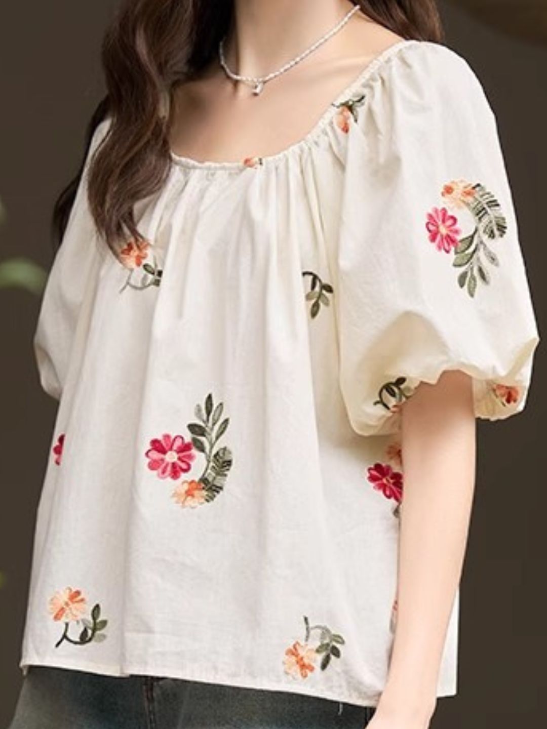 Floral Embroidered Shirt