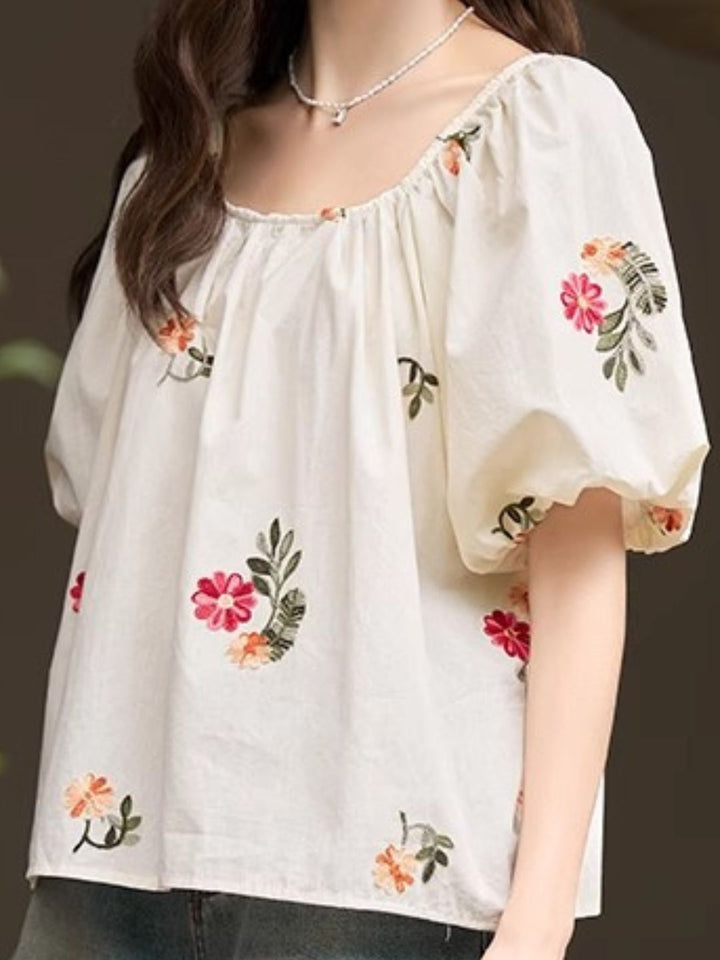 Floral Embroidered Shirt