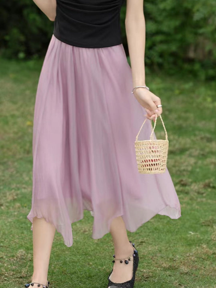 Mesh Puffy Skirt - Purple