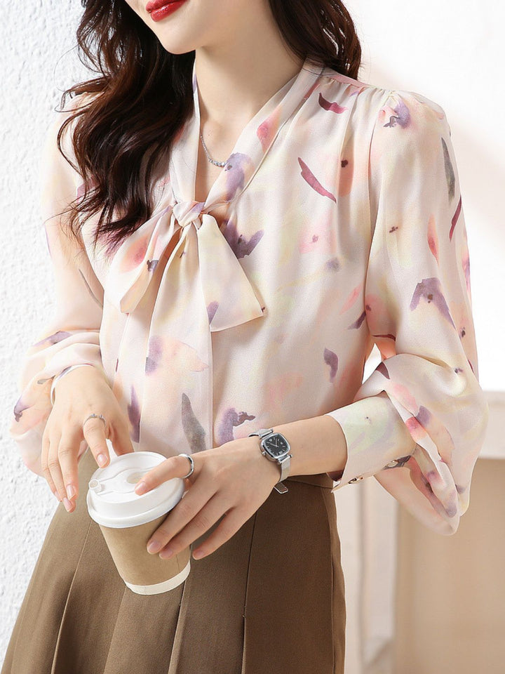 Elegant V-Neck Floral Shirt