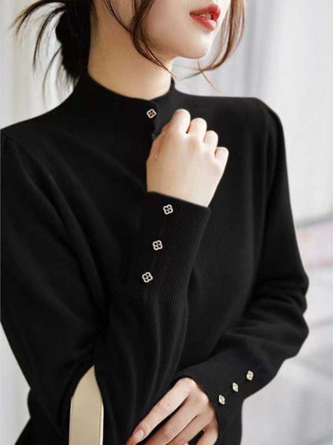 Classic Stylish Mock Neck Top
